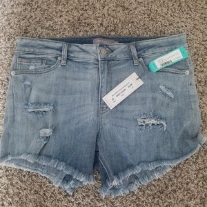 Willa Distressed Fray Hem Denim Short sz 16 NWT